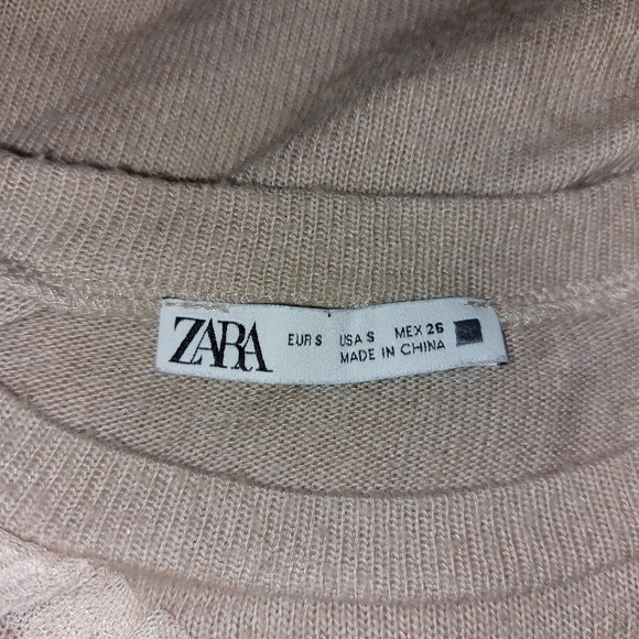 Zara Ladies Short Sleeve Crew Neck Sweater- S - Picture 4 of 4